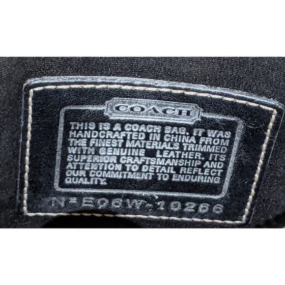 Coach Hampton Signature Swingpack Crossbody Black Canvas Python Patent Leather - Picture 9 of 10